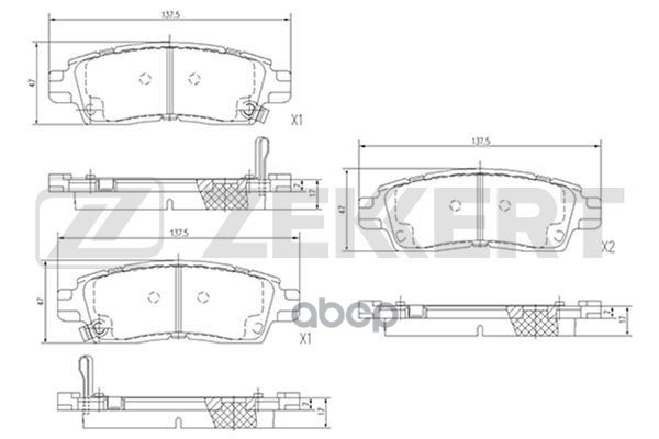 Колодки торм. диск. задн. Chevrolet Trailblazer (KC_) 01-  Isuzu Ascender 03-  Saab 9-7X (5S3E) 05- Zekkert арт. bs-1867