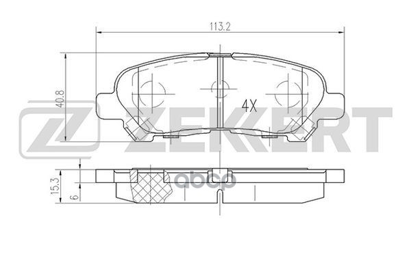 Колодки торм. диск. задн. Toyota Kluger (_U4_) 07- Zekkert арт. bs-1877