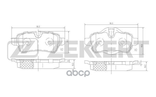 Колодки торм. диск. задн. Mini Cabrio (R57 R57N) 07-  Clubman (R55 R55N) 07-  Coupe (R58) 10-  Hatch Zekkert арт. bs-1881