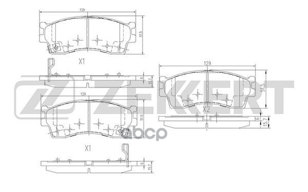 Колодки торм. диск. передн. Kia Carens 00-  Clarus 98-  Rio 02-  Shuma I-II 97- Zekkert арт. bs-1904