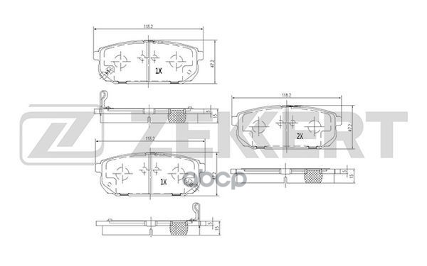 Колодки торм. диск. задн. Kia Sorento 02- Zekkert арт. bs-1918