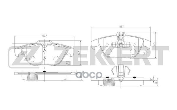 Колодки торм. диск. задн. MB C-Class (204) 07-  E-Class (207) 09-  GLK-Class (X204) 08- Zekkert арт. bs-1938
