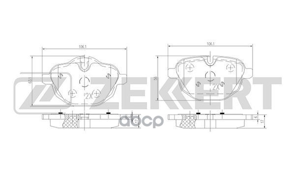 Колодки торм. диск. задн. BMW 5 (F10 F11) 10-  X3 (F25) 10-  X4 (F26) 14-  Z4 Roadster (E89) 09- Zekkert арт. bs-1945
