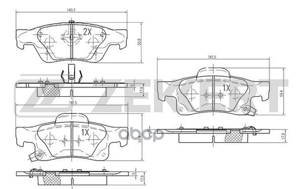 Колодки торм. диск. задн. Jeep Grand Cherokee IV 10- Zekkert арт. bs-1950