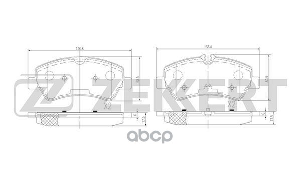 Колодки торм. диск. задн. Ford Tourneo Custom 12-  Transit VIII 13-  Transit Custom 12- Zekkert арт. bs-1967