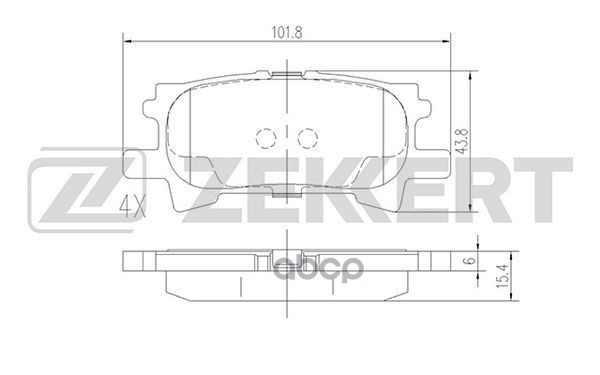 Колодки торм. диск. задн. Lexus RX 300 (MCU35_) 03-  RX 350 (GSU35_) 06-  RX 400h (MHU38_) 05- Zekkert арт. bs-1995