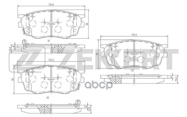 Колодки торм. диск. передн. Mazda 6 I-II 02- Zekkert арт. bs-2063