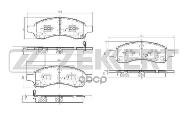 Колодки торм. диск. передн. Chevrolet TrailBlazer 01- Zekkert арт. bs-2066