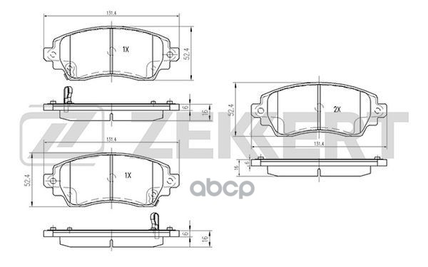 Колодки торм. диск. передн. Toyota Corolla (E110) 97- Zekkert арт. bs-2074