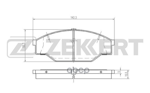 Колодки торм. диск. передн. Toyota Dyna (H0  H80) 85-  Hilux (N0) 83-  Liteace (V0) 86- Zekkert арт. bs-2088