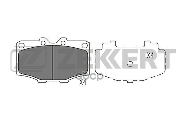 Колодки Торм. Диск. Передн. Toyota 4Runner (N60) 87-  Lc 40 60 70 69-  Hilux (N30 N40 N50 N60 N80 N9 Zekkert арт. bs-2100