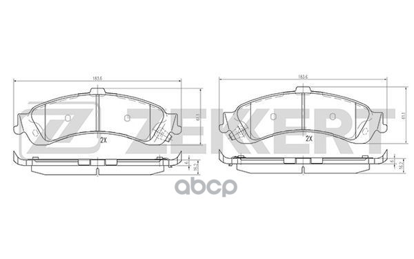 Колодки торм. диск. задн. Chevrolet Tahoe (GMT 800) 99- Zekkert арт. bs-2129