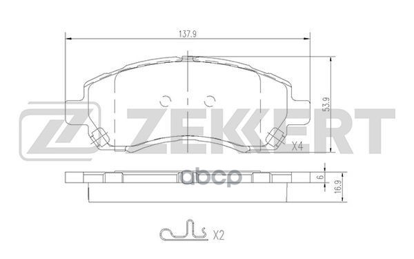 Колодки торм. диск. передн. Subaru Impreza (GD GG GF GM) 96-  Legacy (BD BG BK BH) 96- Zekkert арт. bs-2134