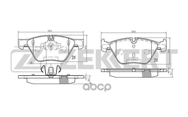 Колодки торм. диск. передн. BMW 1 (E81 E82 E87 E88) 04-  3 (E90 E91 E92 E93) 04-  5 (E60 E61) 03-  X Zekkert арт. bs-2139
