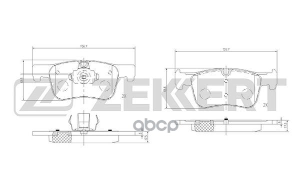 Колодки торм. диск. передн. BMW 1 (F20 F21) 11-  3 (F30 F31 F34 F80) 11-  BMW 4 (F32 F33 F36 F82 F83 Zekkert арт. bs-2143