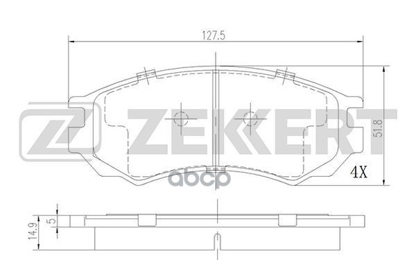 Колодки торм. диск. передн. Nissan Primera (P10) 90- Zekkert арт. bs-2153