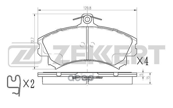 Колодки торм. диск. передн. Mitsubishi Carisma (DA) 96-  Colt VI 02-  Volvo S40 96-  V40 95- Zekkert арт. bs-2229
