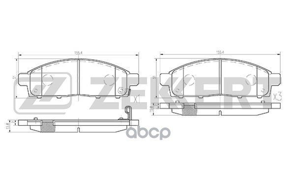 Колодки торм. диск. передн. Mitsubishi Challenger 96-  L200 IV-V 05- Zekkert арт. bs-2237