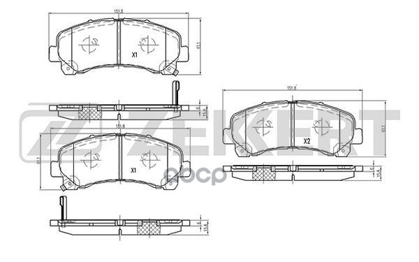 Колодки торм. диск. передн. Isuzu D-Max I-II 08- Zekkert арт. bs-2455