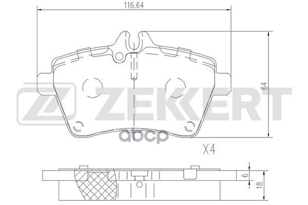 Колодки торм. диск. передн. MB A-Class (W169) 04-  B-Class (W245) 05- Zekkert арт. bs-2469