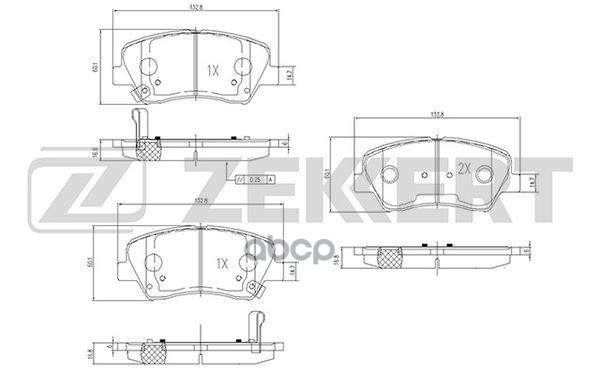 Колодки торм. диск. передн. Hyundai Elantra V 11-  i30 I-II 11-  Veloster 11-  Kia Cerato III 13-  C Zekkert арт. bs-2817