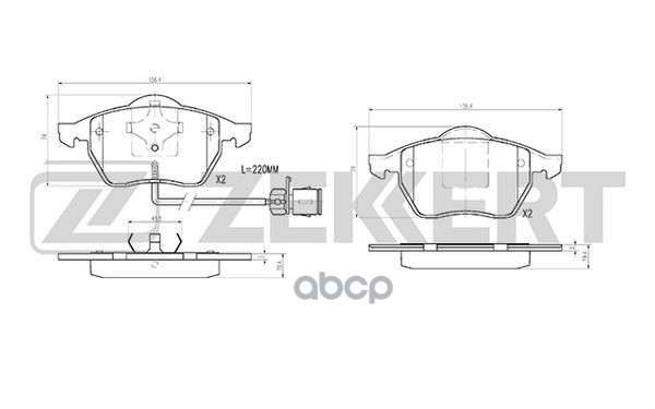 Колодки торм. диск. передн. с датчиком Audi 100 III  IV 90-  A4 95-  A6 94- Zekkert арт. bs-2831
