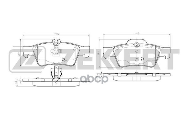 Колодки торм. диск. задн. MB C-Class (S203) 04-  CL (C215 C216) 02-  CLS (218) 11-  E-Class (211) 02 Zekkert арт. bs-2832