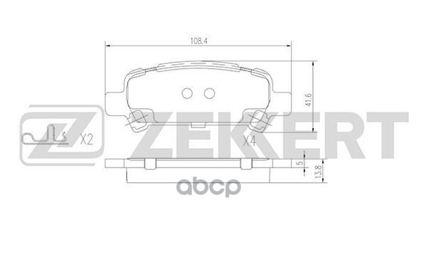 Колодки торм. диск. задн. Subaru Forester (SF SG) 97-  Impreza (GM GC GD GF) 95-  Legacy (BH BP) 00- Zekkert арт. bs-2837