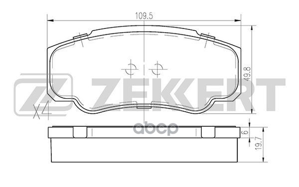 Колодки торм. диск. задн. Citroen Jumper (230 244 Z_) 94-  Fiat Ducato (230 244 Z_) 94-   Peugeot Bo Zekkert арт. bs-2843