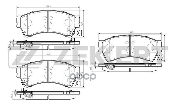 Колодки торм. диск. передн. Mazda 6 I-II 07- Zekkert арт. bs-2849