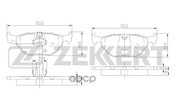 Колодки торм. диск. задн. BMW 5 (E39) 95-  Alpina B10 (E39) 96- Zekkert арт. bs-2850