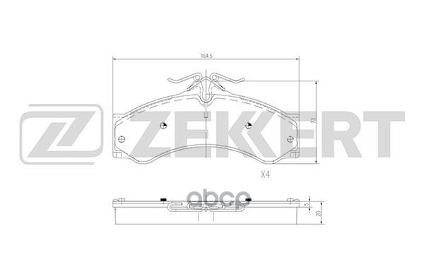 Колодки торм. диск. передн. MB Sprinter 2-t (901 902) 95-  Sprinter 3-t ( 903 906) 95-  VW LT 28-35 Zekkert арт. bs-2851