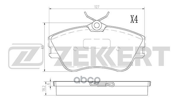 Колодки торм. диск. передн. VW Transporter IV 90- Zekkert арт. bs-2867
