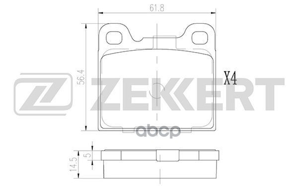 Колодки торм. диск. задн. Volvo 740 83-  760 82-  940 I-II 90-  960 I-II 92-  C70 97-  S70 96-  V70 Zekkert арт. bs-2876