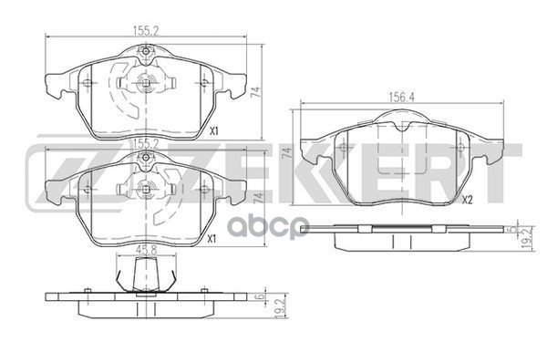 Колодки торм. диск. передн. Chevrolet Vectra II 98-  Opel Astra G II 99-  Calibra A 94-  Vectra B II Zekkert арт. bs-2886