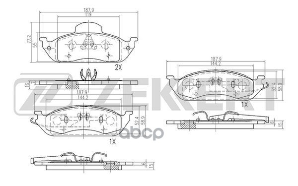 Колодки торм. диск. передн. MB M-Class (W163) 98- Zekkert арт. bs-2899