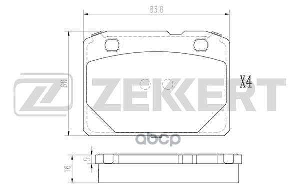 Колодки торм. диск. передн. Lada 2101 70-  2102 71-  2104 84-   2105 81-  2107 82- Zekkert арт. bs-2901