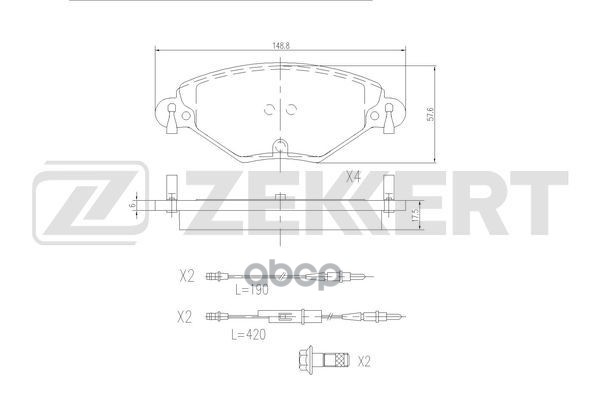 Колодки торм. диск. передн. Citroen C5 I  II 01- Zekkert арт. bs-2909