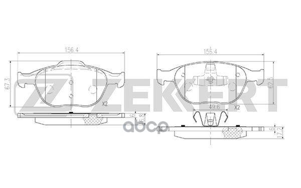 Колодки торм. диск. передн. Ford Fiesta V 05-  Focus 02-  Tourneo Connect 02-  Transit Connect 02- Zekkert арт. bs-2924