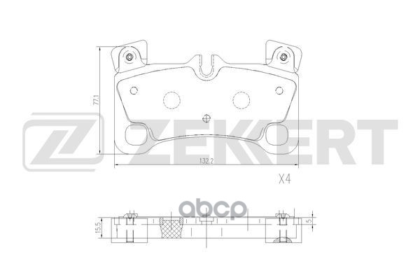 Колодки торм. диск. задн. Porsche Cayenne II 10-  Audi Q7 06-  VW Touareg 02- Zekkert арт. bs-2943