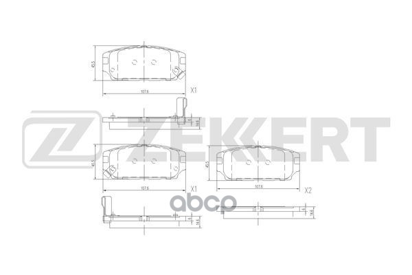 Колодки торм. диск. задн. Mitsubishi Galant V 92-  Lancer VI 98- Zekkert арт. bs-2961