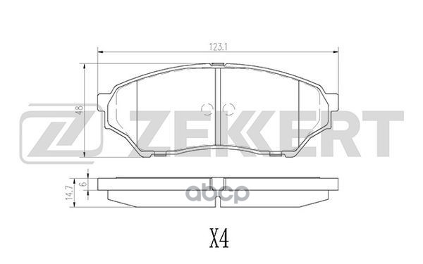 Колодки торм. диск. передн. Mitsubishi Pajero Pinin 99- Zekkert арт. bs-2962