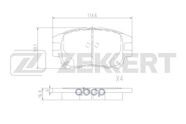 Колодки торм. диск. передн. Lexus RX (XU10) 97- Zekkert арт. bs-2963
