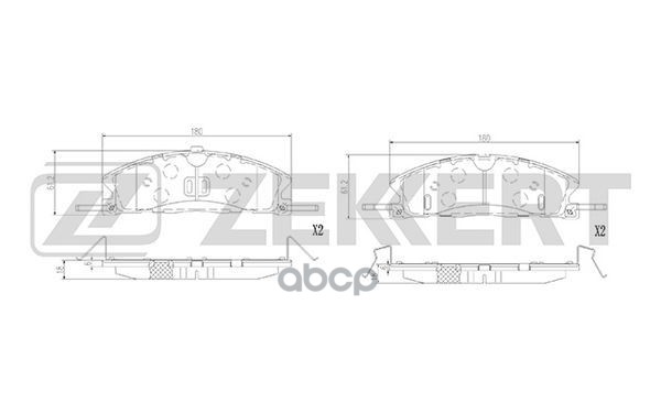 Колодки торм. диск. передн. Ford Explorer IV 05-  Lincoln MKC 14- Zekkert арт. bs-3013