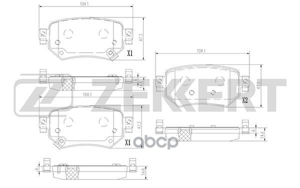 Колодки торм. диск. задн. Mazda 6 III 12- Zekkert арт. bs-3018