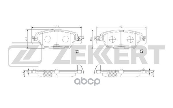 Колодки торм. диск. задн. Mazda CX-5 14- Zekkert арт. bs-3019