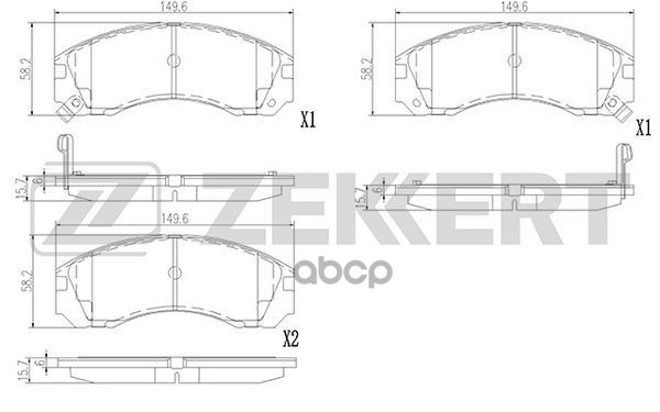 Колодки торм. диск. передн. Mitsubishi ASX 13-  Outlander I  III 03-  Pajero Sport 98-  Pajero II-II Zekkert арт. bs-3022