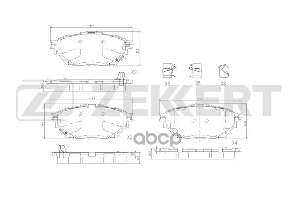 Колодки торм. диск. передн./задн. Mitsubishi Canter VI VII 98-  Fuso 11- Zekkert арт. bs-3056