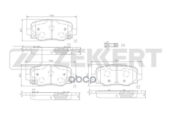 Колодки торм. диск. задн. Fiat 500X (354) 14-  Jeep Renegade 14- Zekkert арт. bs-3058