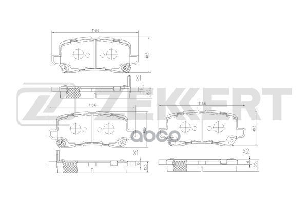 Колодки торм. диск. задн. Acura MDX III 14-  Acura TLX 14- Zekkert арт. bs-3059